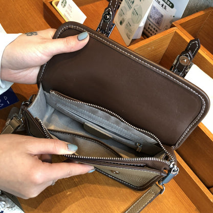 Genuine Leather Women's Bag Retro Handbag Color Matching Crossbody Bag Messenger Bag Shoulder Bag.Pochette