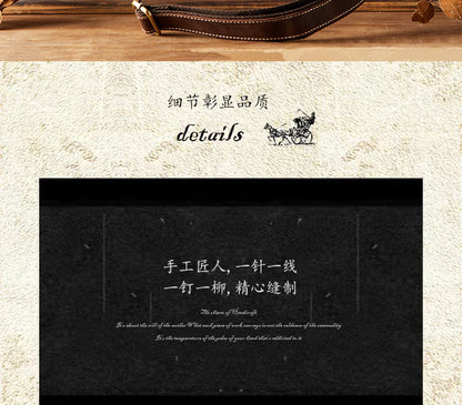 Men's Shoulder Bag Handmade Genuine Cowhide Leather Crazy Horse Retro Casual Fashion Men's Crossbody Bag Smartphone Pouch 