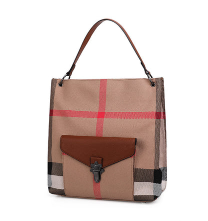 Women's bag Plaid fashion Casual Large capacity tote bag that goes with anything Trendy shoulder bag. Pochette