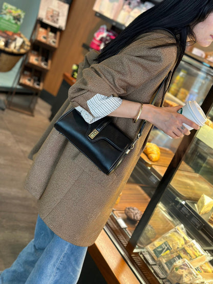 Ladies Crossbody Bag Same Style Cowhide Fashion Retro Messenger Bag Underarm Bag Shoulder Bag.Pochette