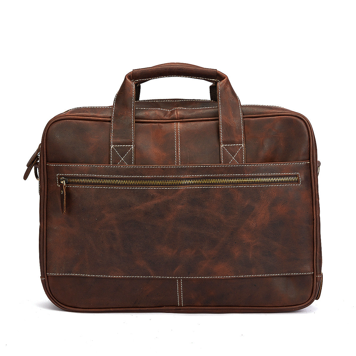 Men's Handbag Briefcase Cowhide Genuine Leather Retro Business Men Computer Bag 