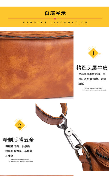 Men's shoulder bag Genuine cowhide leather business crossbody bag for men 