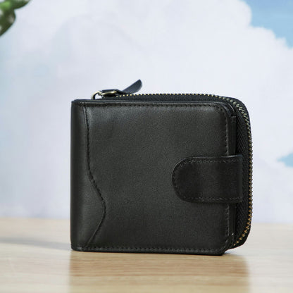 Men's Short Wallet Korean Fashion Multifunctional Zipper Business Coin Card Holder Men's Wallet 