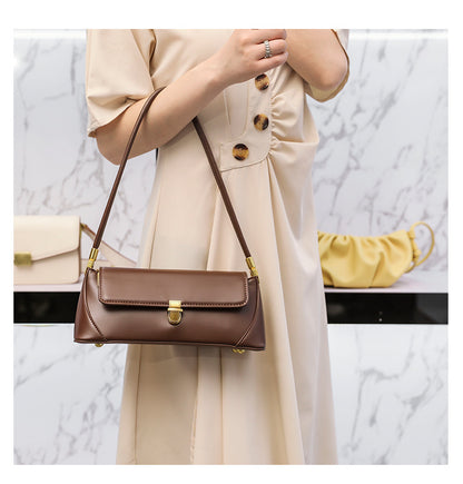 Women's Bag Fashion Cowhide Armpit Bag Clutch Bag Elegant Temperament Shoulder Bag.Pochette