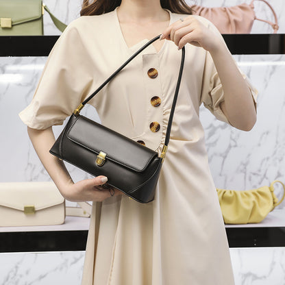 Women's Bag Fashion Cowhide Armpit Bag Clutch Bag Elegant Temperament Shoulder Bag.Pochette