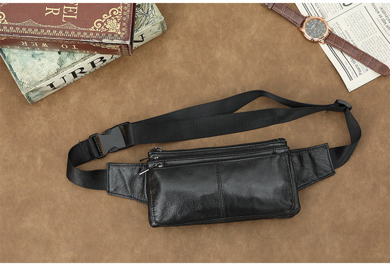 Men's Shoulder Bag Genuine Cowhide Leather Retro Casual Crossbody Bag for Men 