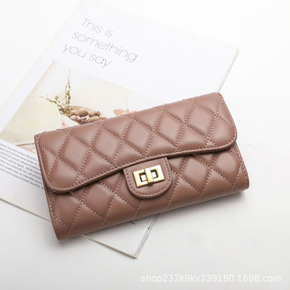 Women's wallet Checked coin purse Fashion sheepskin wallet Bifold wallet Clutch bag Goes with anything