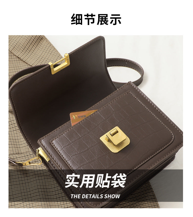 Women's bag Crossbody bag Underarm pouch Luxury genuine leather square bag Fashion Shoulder bag that goes with anything.Pochette