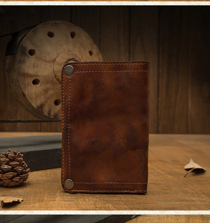 Men's Wallet Handmade Large Capacity Genuine Cowhide Leather Clutch Bag Card Bag for Men 