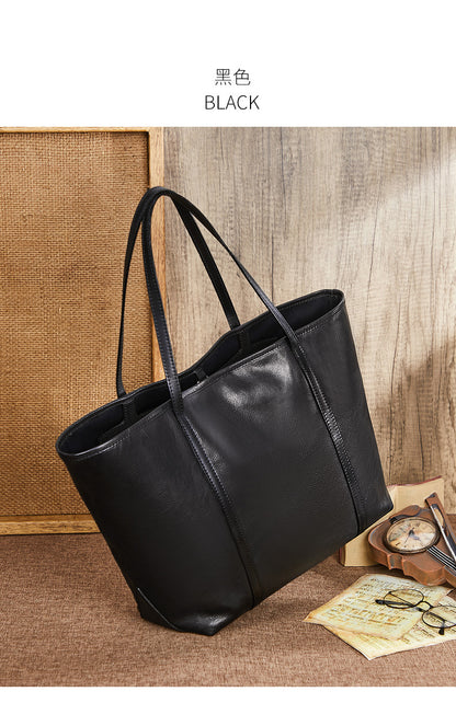 Genuine Leather Women's Bag Retro Armpit Bag Large Capacity Cowhide Tote Bag Big Bag Shoulder Bag.Pochette