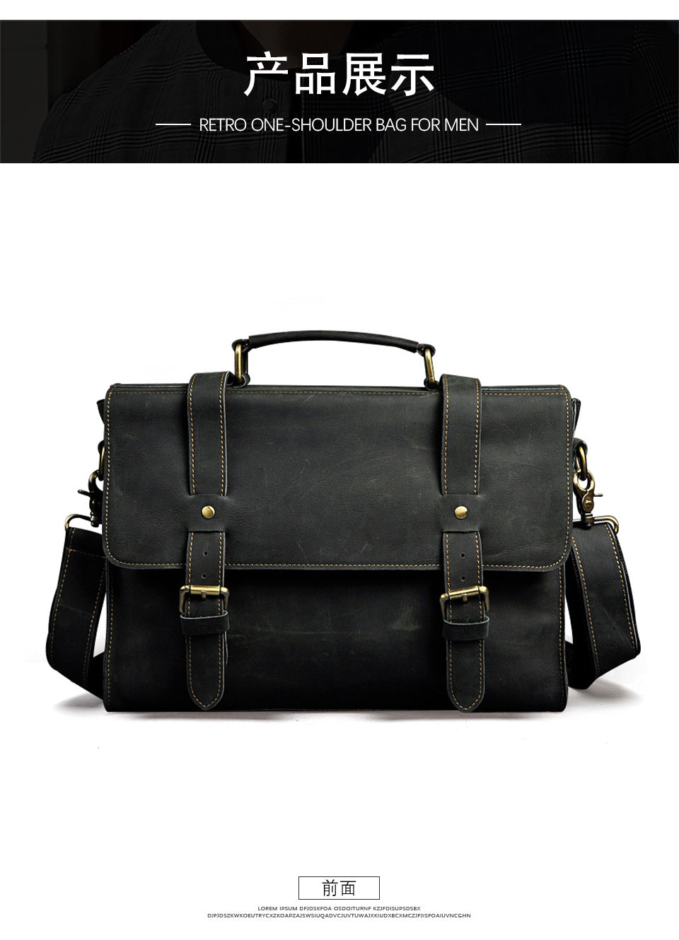 Men's handbag genuine cowhide leather business briefcase men's computer bag 