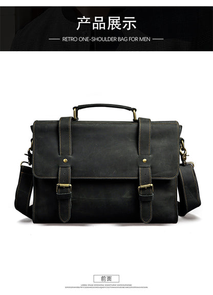 Men's handbag genuine cowhide leather business briefcase men's computer bag 