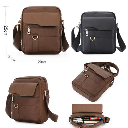 Men's shoulder bag Genuine cowhide leather retro large capacity crossbody bag for men 