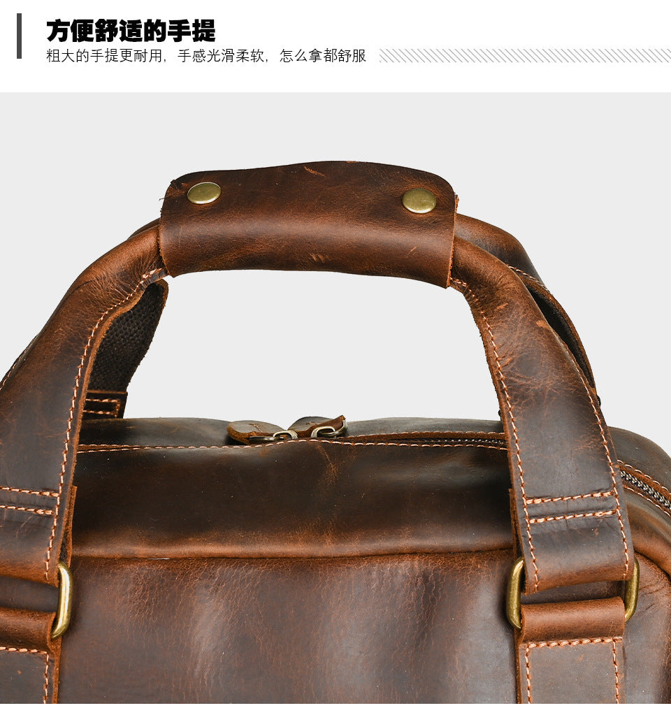 Men's backpack Cowhide genuine leather large capacity outdoor casual men's travel bag computer bag 