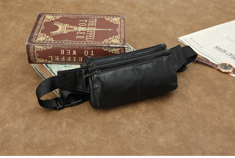 Men's Shoulder Bag Genuine Cowhide Leather Retro Casual Crossbody Bag for Men 