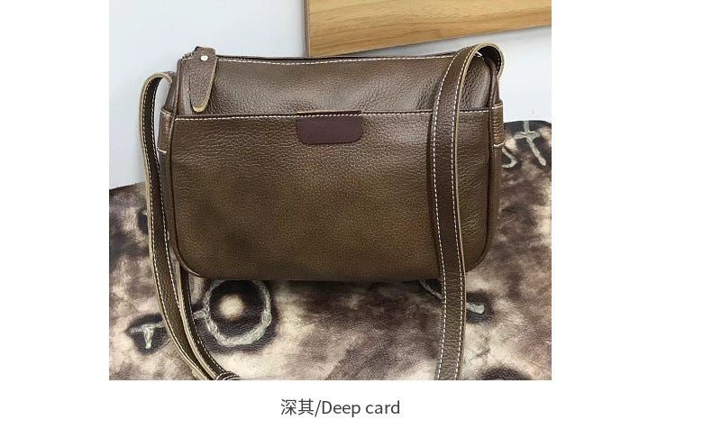 Men's Shoulder Bag Genuine Cowhide Leather Soft Leather Casual Fashion Men's Crossbody Bag 