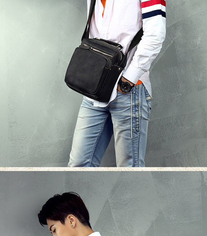 Men's Shoulder Bag Handmade Original Cowhide Genuine Leather Casual Korean Fashion Men's Crossbody Bag Handbag 