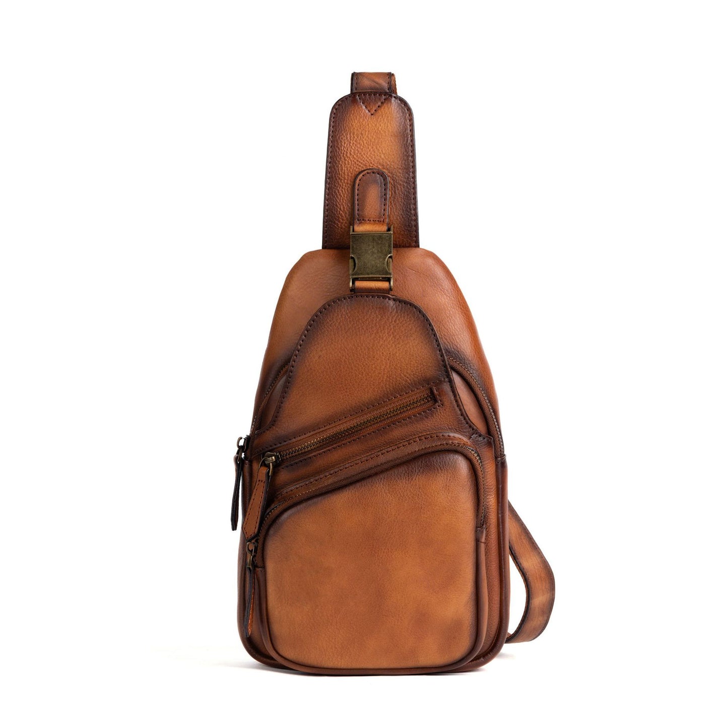 Men's bust bag Genuine cowhide leather retro crossbody bag for men 