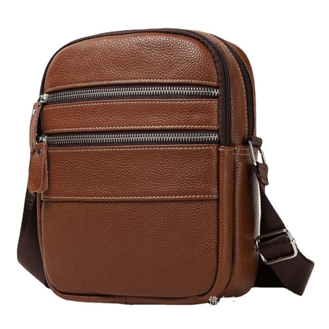 Men's Shoulder Bag Made of Genuine Cowskin Leather Korean Fashion Wear-resistant Crossbody Bag for Men 