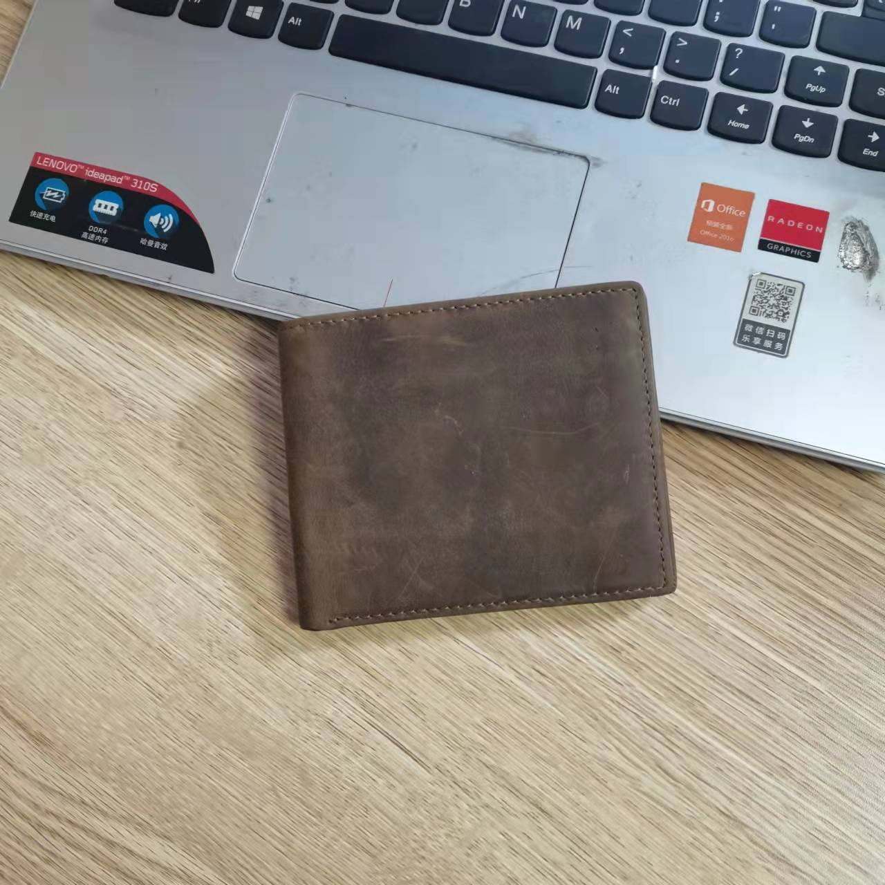 Men's short wallet bifold cowhide retro fashion wallet for men 