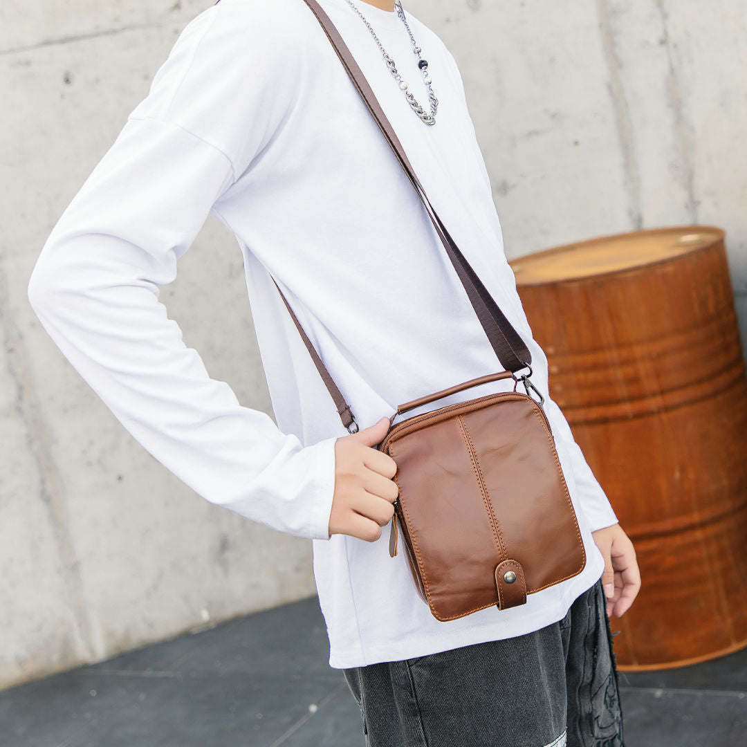 Men's Shoulder Bag Business Cowhide Handbag Outdoor Sports Fashion Crossbody Bag for Men 