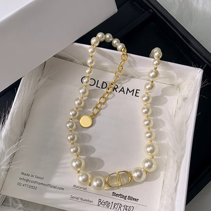 D large pearl necklace women luxury temperament collarbone necklace