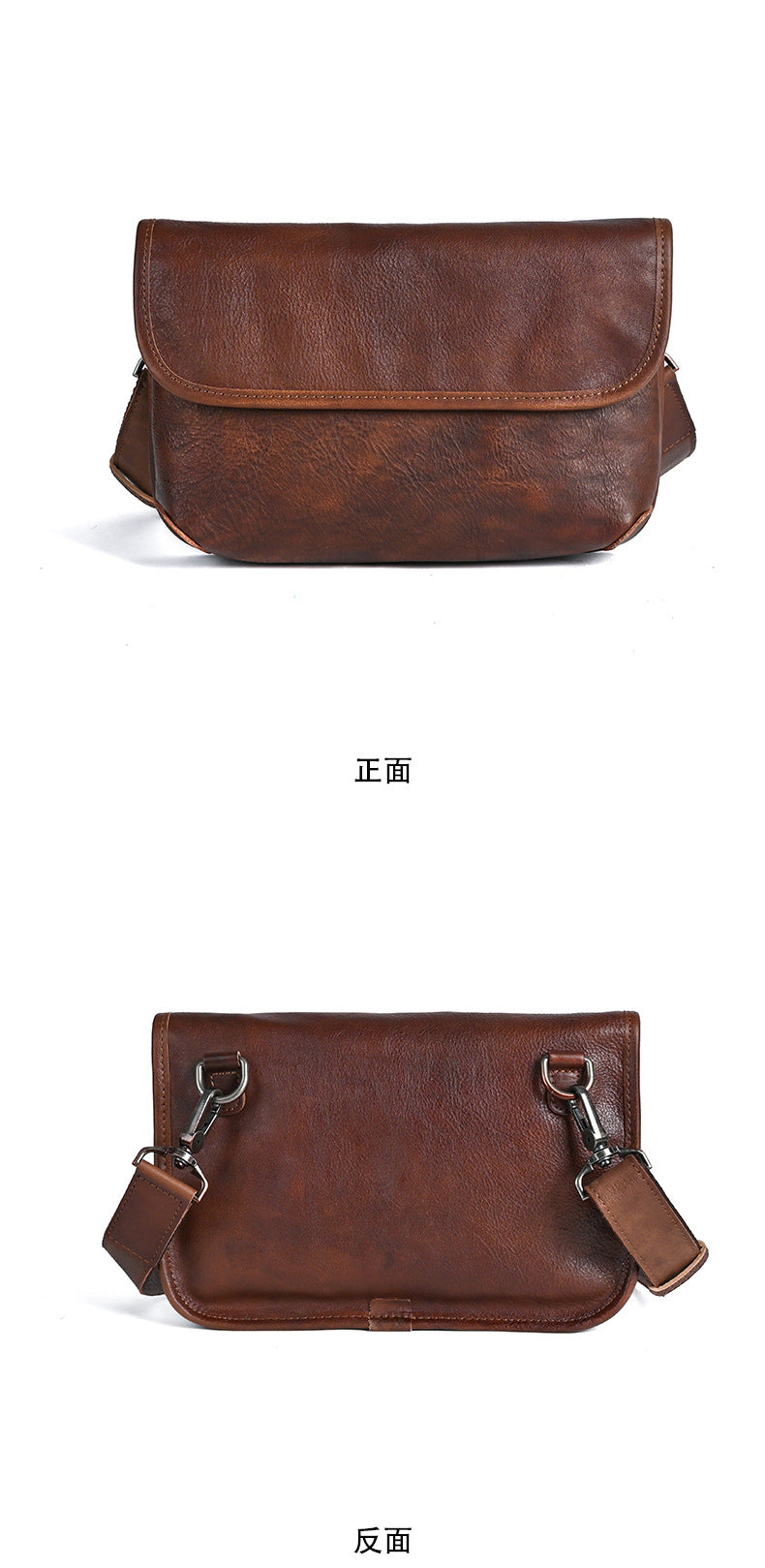 Men's Shoulder Bag Genuine Cowhide Leather Smartphone Pouch Retro Men's Crossbody Bag 