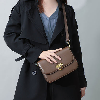 Women's Bag Genuine Leather Retro Luxury Texture Underarm Bag Cowhide Square Bag Simple Commuting Shoulder Bag.Pochette