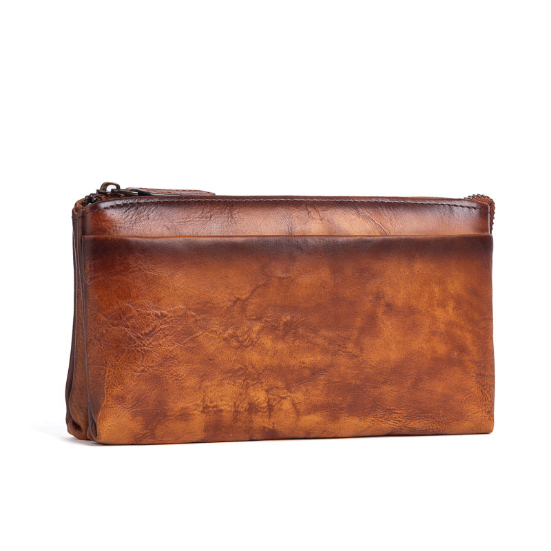 Men's Clutch Bag Genuine Cowhide Leather Retro Casual Men's Bag 