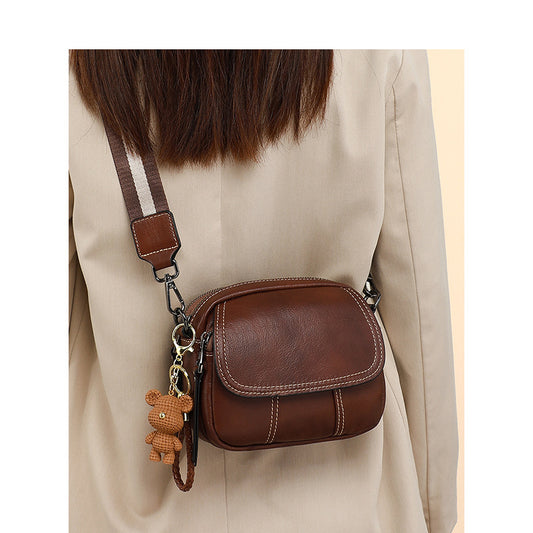 Women's bag Crossbody bag Underarm bag Luxury genuine leather Simple Retro Shoulder bag that goes with anything.Pochette