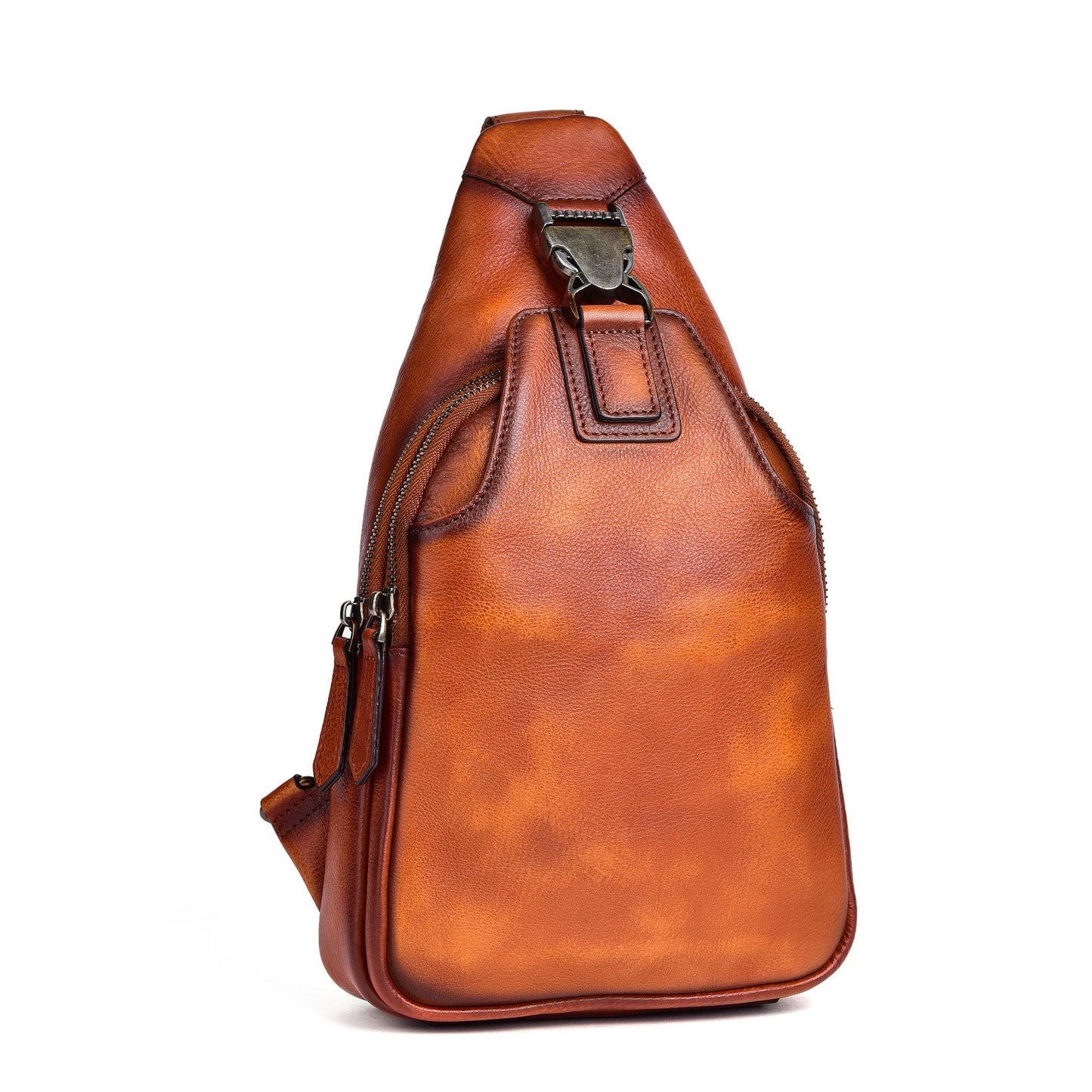 Men's bust bag Genuine cowhide leather retro casual men crossbody bag 