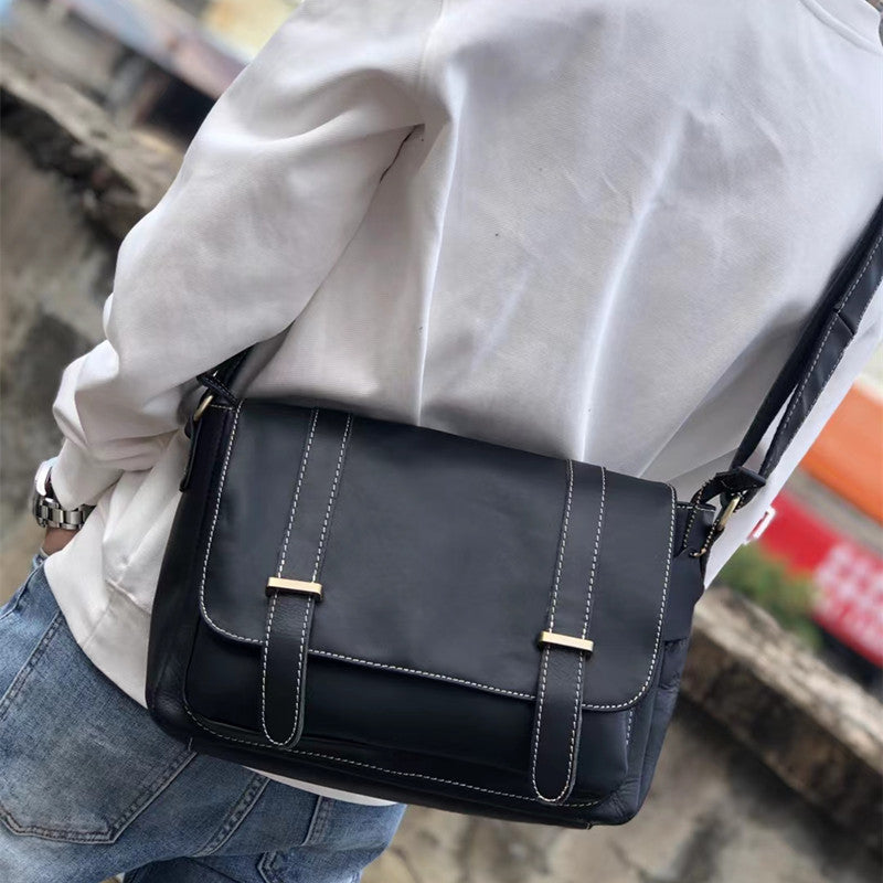 Men's Shoulder Bag Luxury Fashion Genuine Cowhide Leather Business Casual Messenger Bag Crossbody Bag for Men 