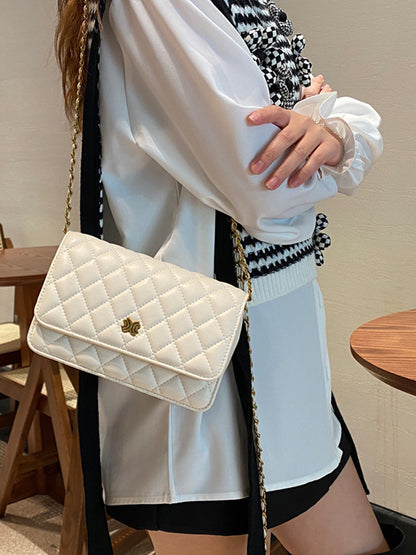 Genuine leather square bag Luxury check women's chain bag Crossbody bag Shoulder bag. Pochette