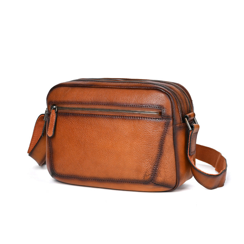 Men's shoulder bag Genuine cowhide leather large capacity simple crossbody bag for men 