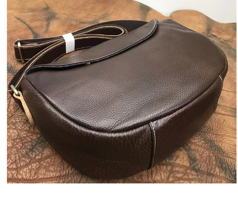 Men's Shoulder Bag Original Cowhide Genuine Leather Commuting Simple Luxury Men's Crossbody Bag 