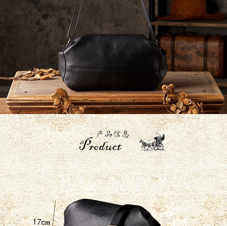 Men's Shoulder Bag Made of Genuine Cowskin Leather Original Handmade Casual Fashion Crossbody Bag 