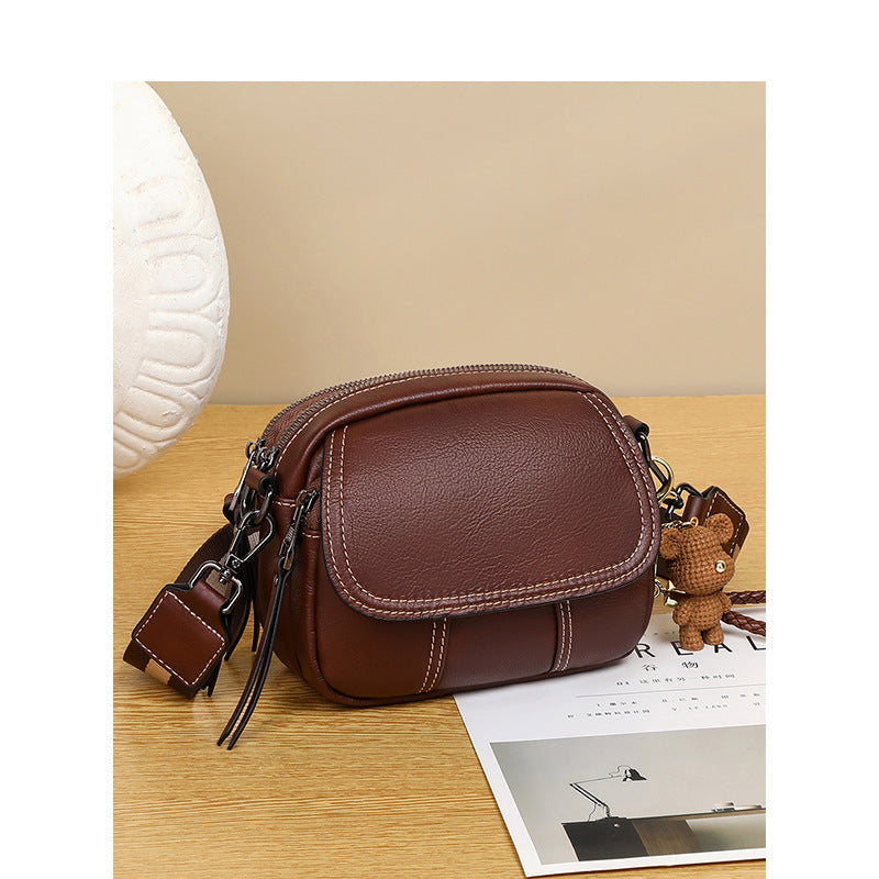 Women's bag Crossbody bag Underarm bag Luxury genuine leather Simple Retro Shoulder bag that goes with anything.Pochette