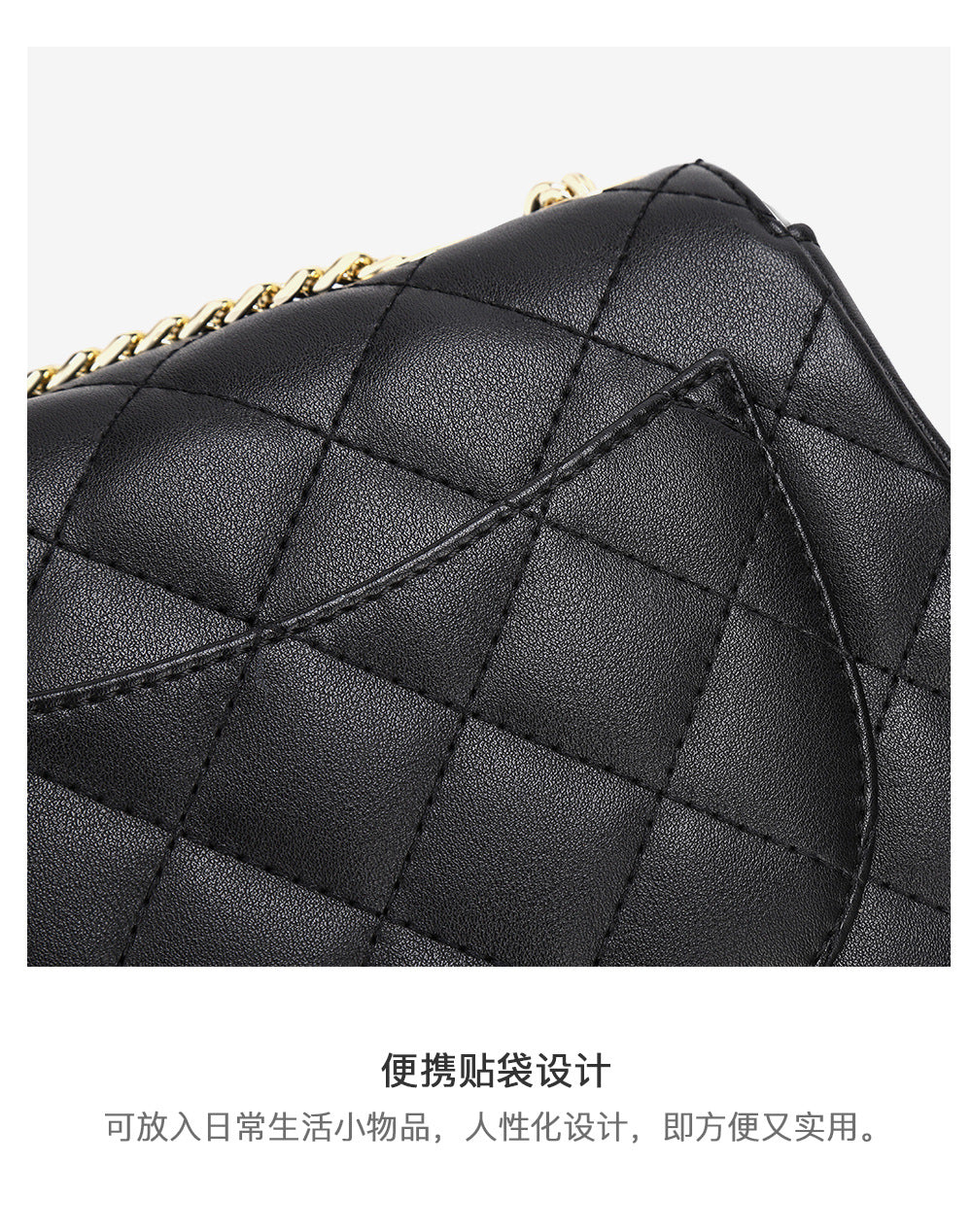 Genuine leather women's bag fashion plaid crossbody bag chain bag shoulder bag that goes with anything. Pochette