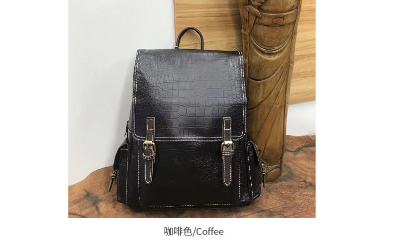 Men's backpack genuine cowhide leather high quality luxury fashion large capacity travel bag 