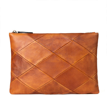 Men's Clutch Bag Cowhide Genuine Leather Casual Retro Male Handbag 