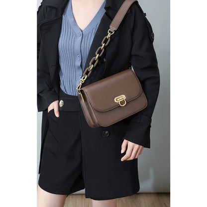 Genuine leather armpit bag fashion chain bag crossbody bag square bag shoulder bag that goes with anything. Pochette