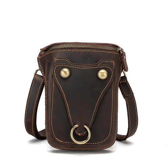 Men's Shoulder Bag Cowhide Genuine Leather Retro Fashion Casual Men's Crossbody Bag 