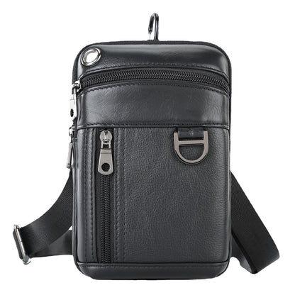 Men's Shoulder Bag Cowhide Sports Waterproof Smartphone Pouch Waist Pouch Men's Crossbody Bag Bust Bag 