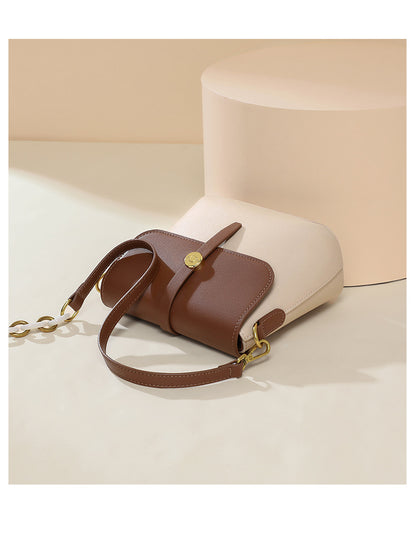 Women's Bag Crossbody Bag Bucket Bag Genuine Leather Luxury Commuter Pouch Bag Elegant Retro Shoulder Bag.Pochette