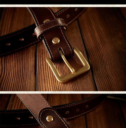 Men's Belt Handmade Cowhide Genuine Leather Needle Buckle Retro Casual Korean Fashion Men's Belt