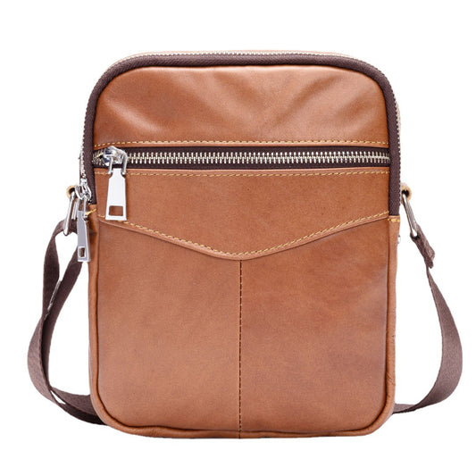 Men's Shoulder Bag Genuine Cowhide Leather Wear-resistant Casual Fashion Multifunctional Crossbody Bag for Men 