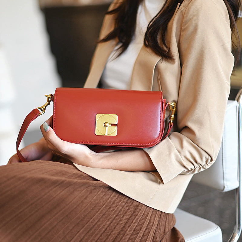 Ladies Underarm Bag Women Luxury Genuine Leather Pouch Bag Fashion Shoulder Bag.Pochette