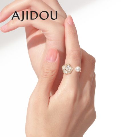 AJIDOU椿の花開口指輪個性的おしゃれ可愛い贈り物