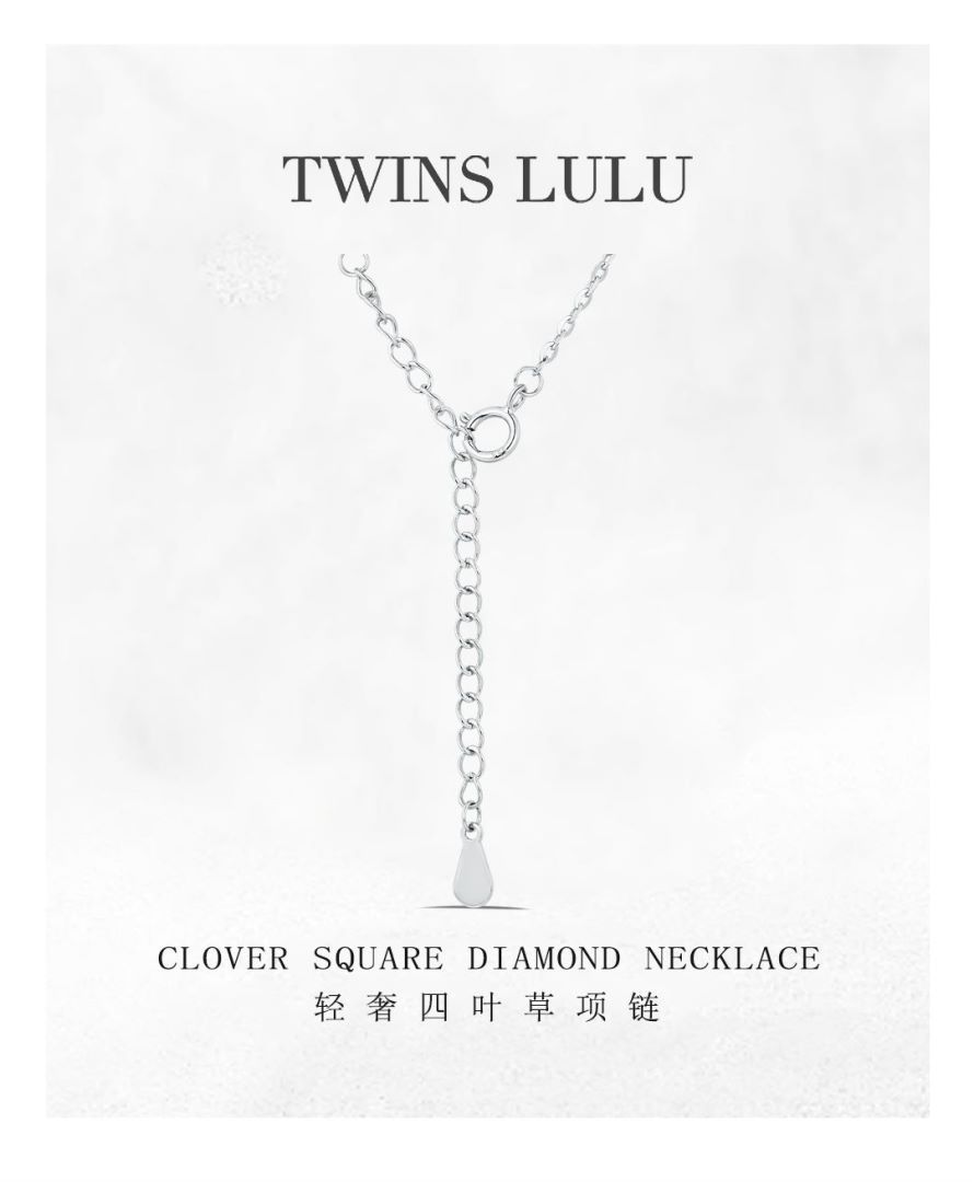 TWINS LULU贅沢イエローダイヤモンド四つ葉クローバー透かし彫り花ネックレスロマンチックプレゼント