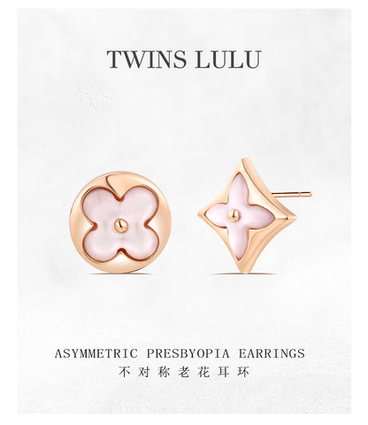 TWINS LULU ローズゴールド 立体四つ葉クローバーアクセサリーセット プレゼント